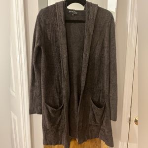 Barefoot Dreams CozyChic Lite Hooded Cardigan, Grey, Size Xs/S